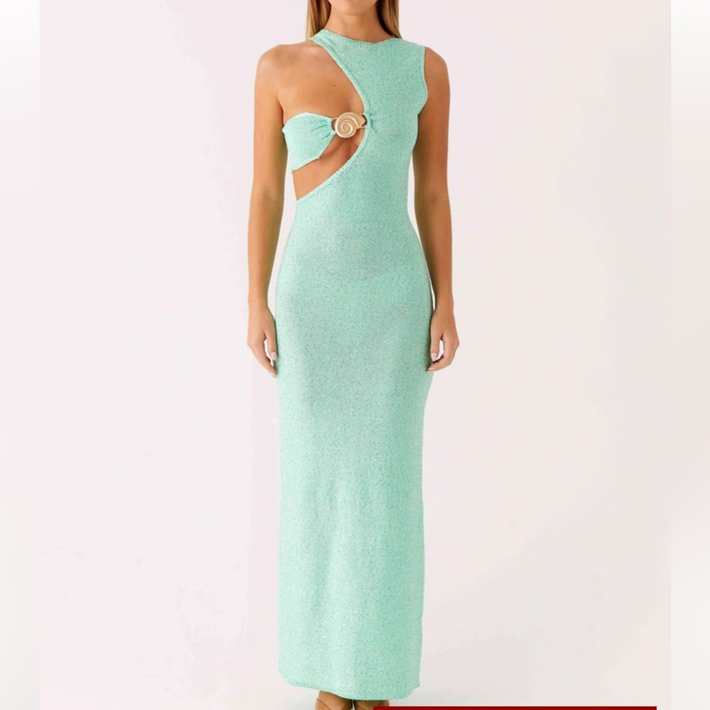 Peppermayo One Shoulder Mint Dress